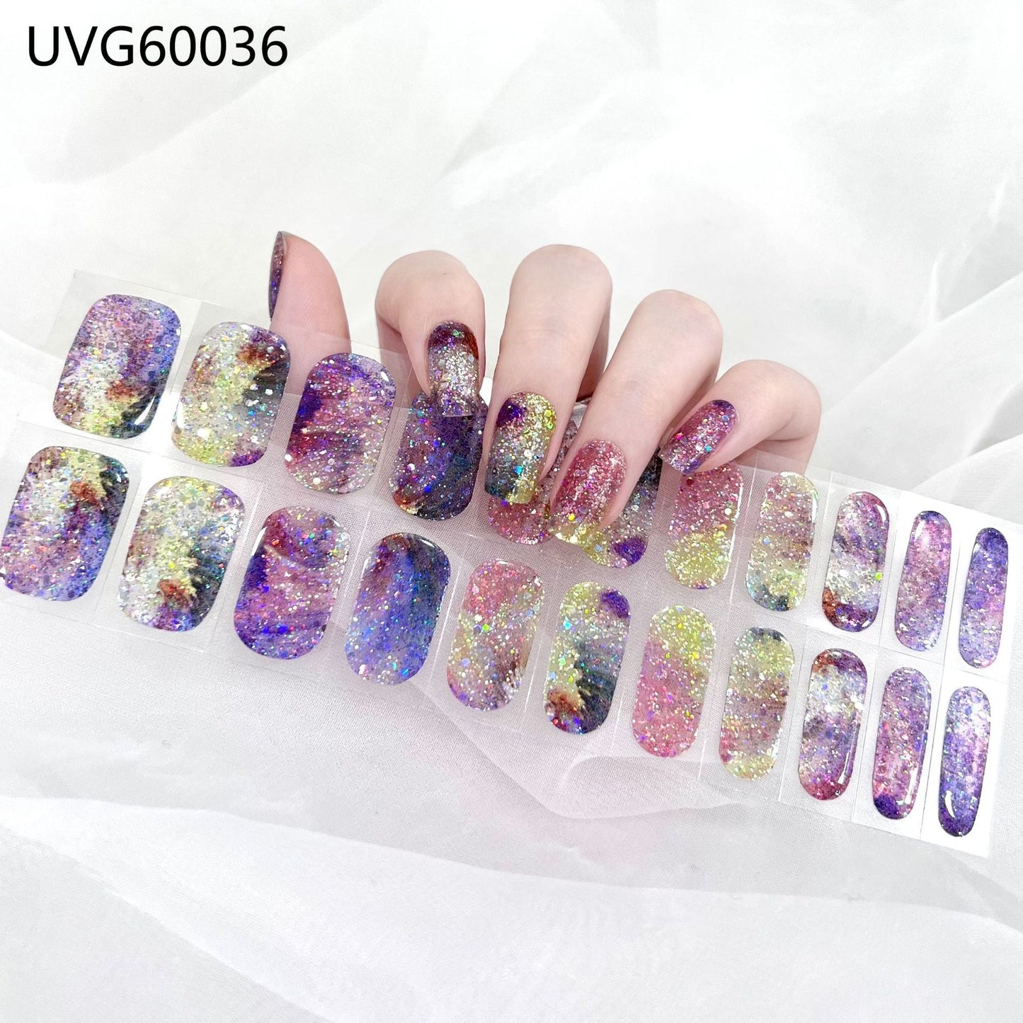 Semicured UV gel nail sticker kit UVG60036