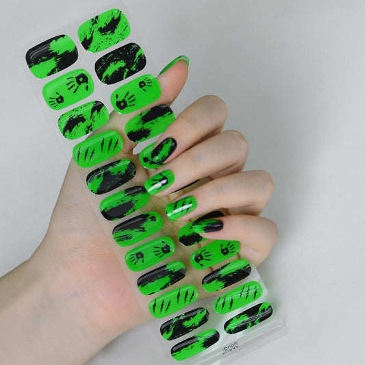 Semicured UV gel nail sticker kit JR60 (24 stickers) luminous model