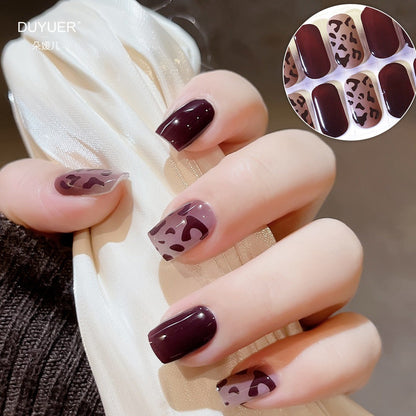 Semicured UV gel nail sticker kit