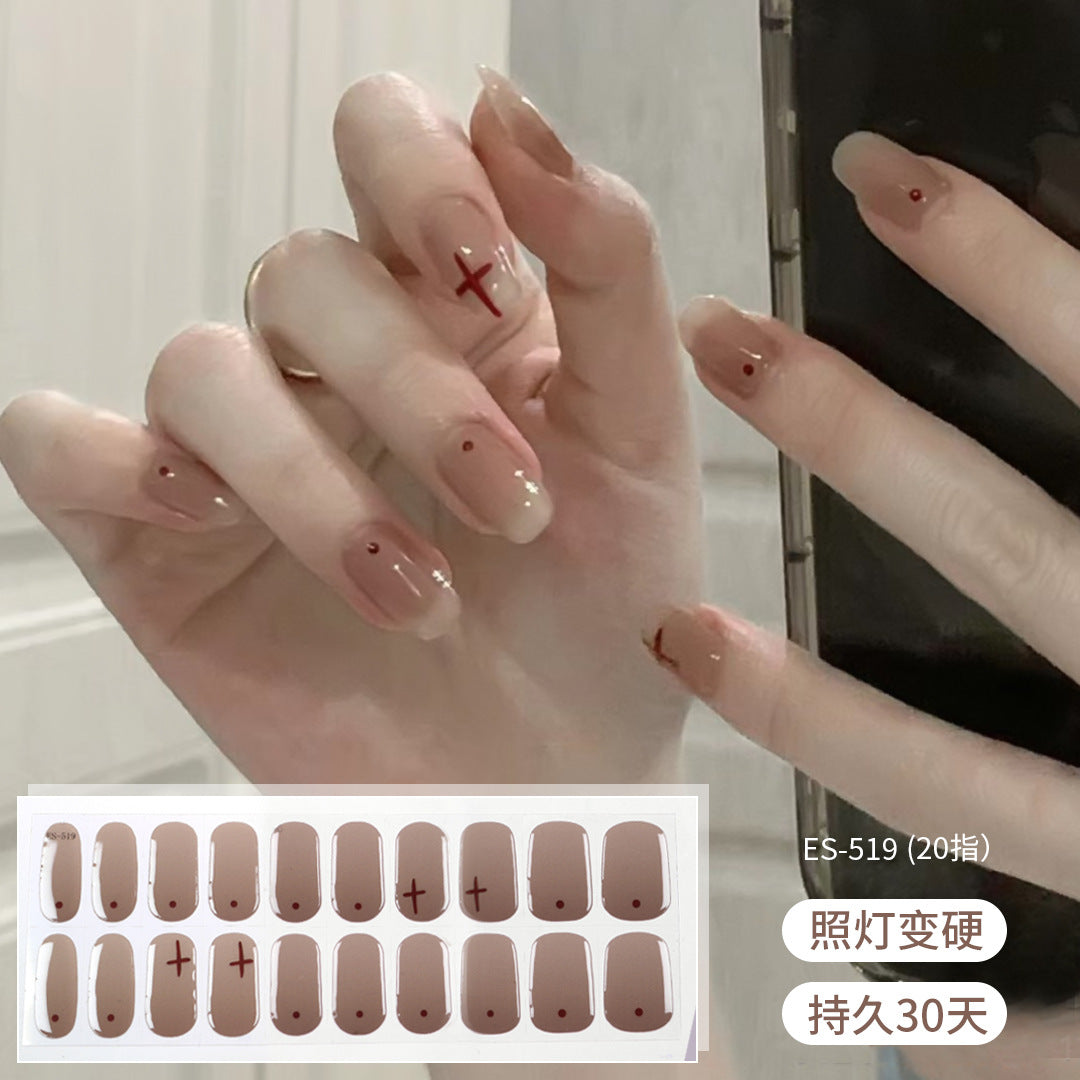 Semicured UV gel nail sticker kit