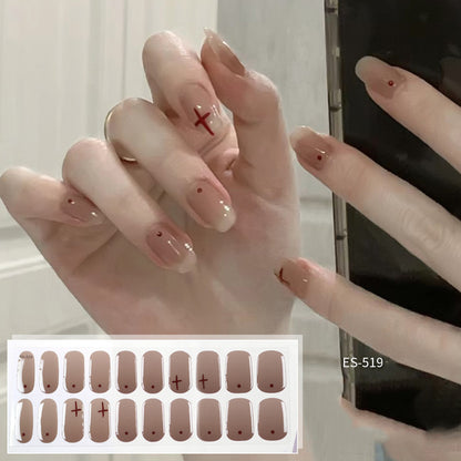 Semicured UV gel nail sticker kit