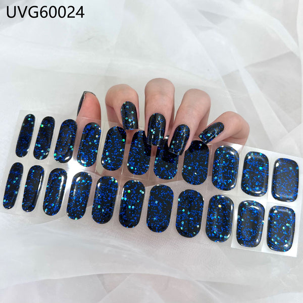 UV gel nail sticker semi-cured