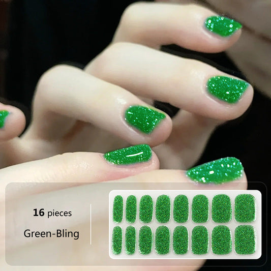 Nail wraps 16Green-Bling