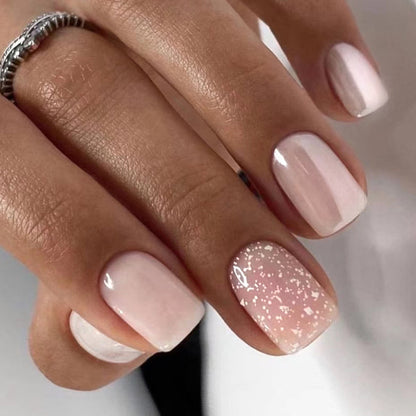 Sparkling Pink Pearl Nail Enhancement