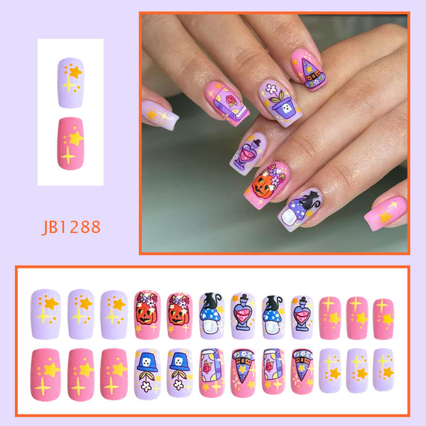 Pink purple cartoon hand painted halloween