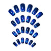 12 Sizes-24 Pcs Press On Nails Blue w-300
