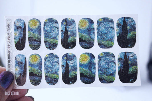 Nail wraps Van Gogh decals