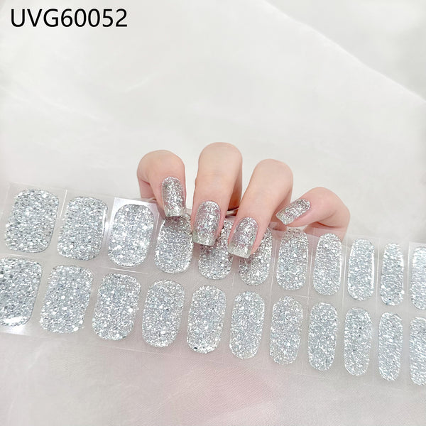 UV gel nail sticker semi-cured