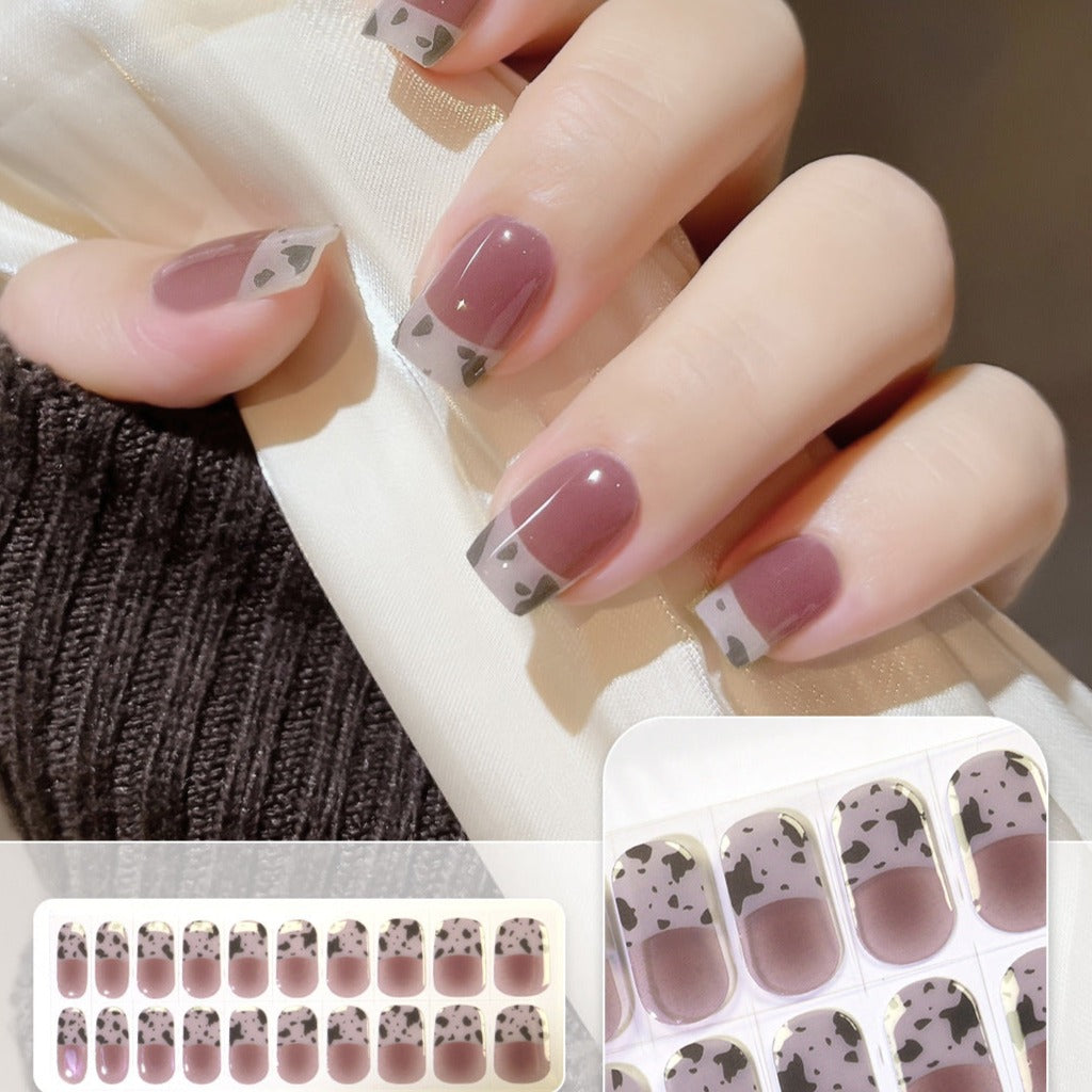 Semicured UV gel nail sticker kit