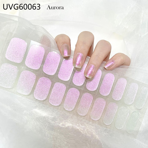 UV gel nail sticker semi-cured