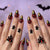 Halloween pumpkin black red gold glitter