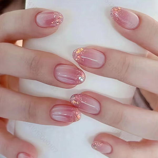 Pink short manicure