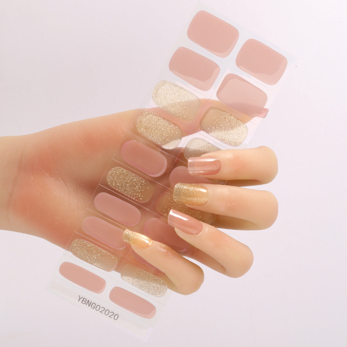 Semicured UV gel nail sticker kit