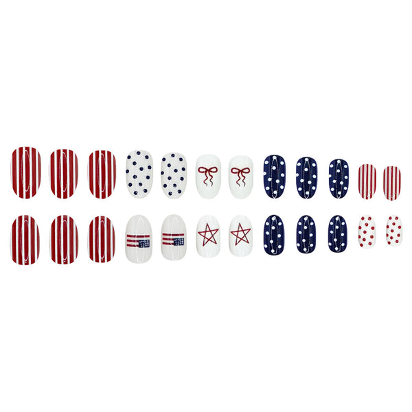 Independence Day manicure flag