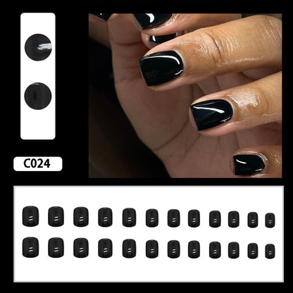 Solid color black nail art