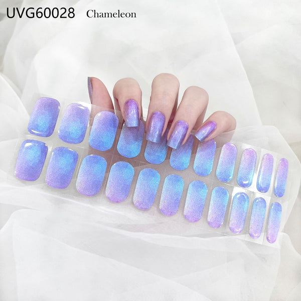 UV gel nail sticker semi-cured