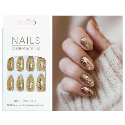 Explosive golden light therapy fake nails