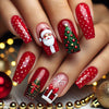 Red Santa Claus Christmas tree manicure