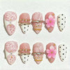 30 pieces white lace 3D gilded floral polka dots