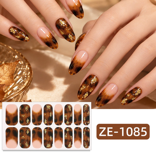 Leopard nail polish film nail sticker