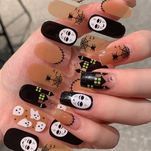 Halloween new nail wraps full stickers