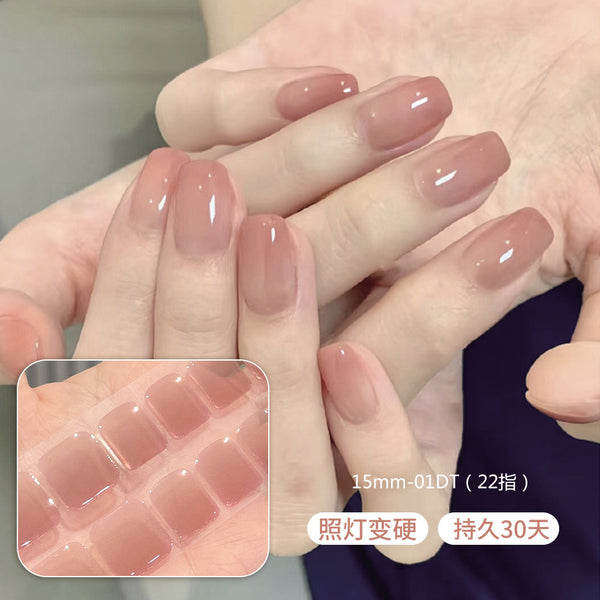 Semi-cured gel uv strips short nails