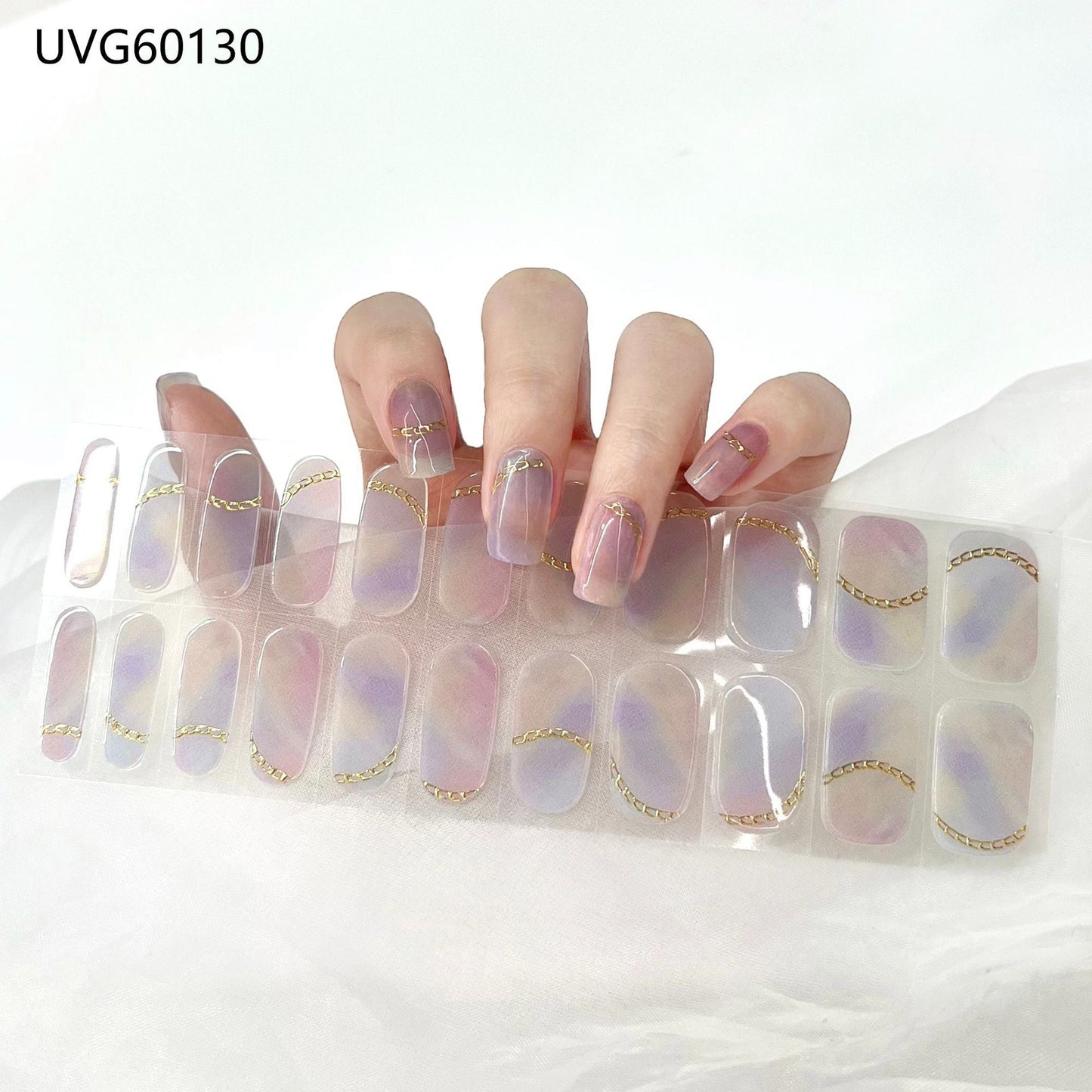 Semicured UV gel nail sticker kit UVG60130