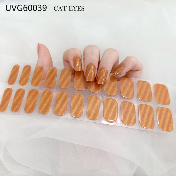 UV gel nail sticker semi-cured