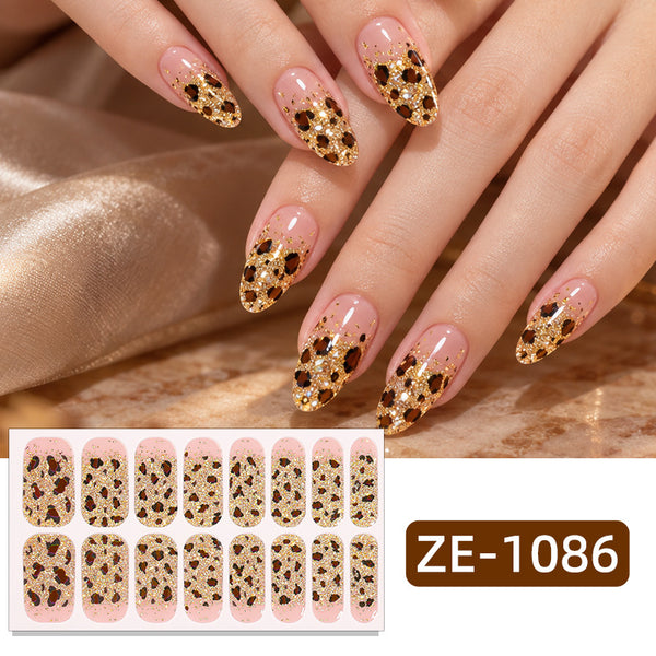 Leopard nail polish film nail sticker