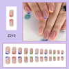 Pink and transparent natural wearing false nail