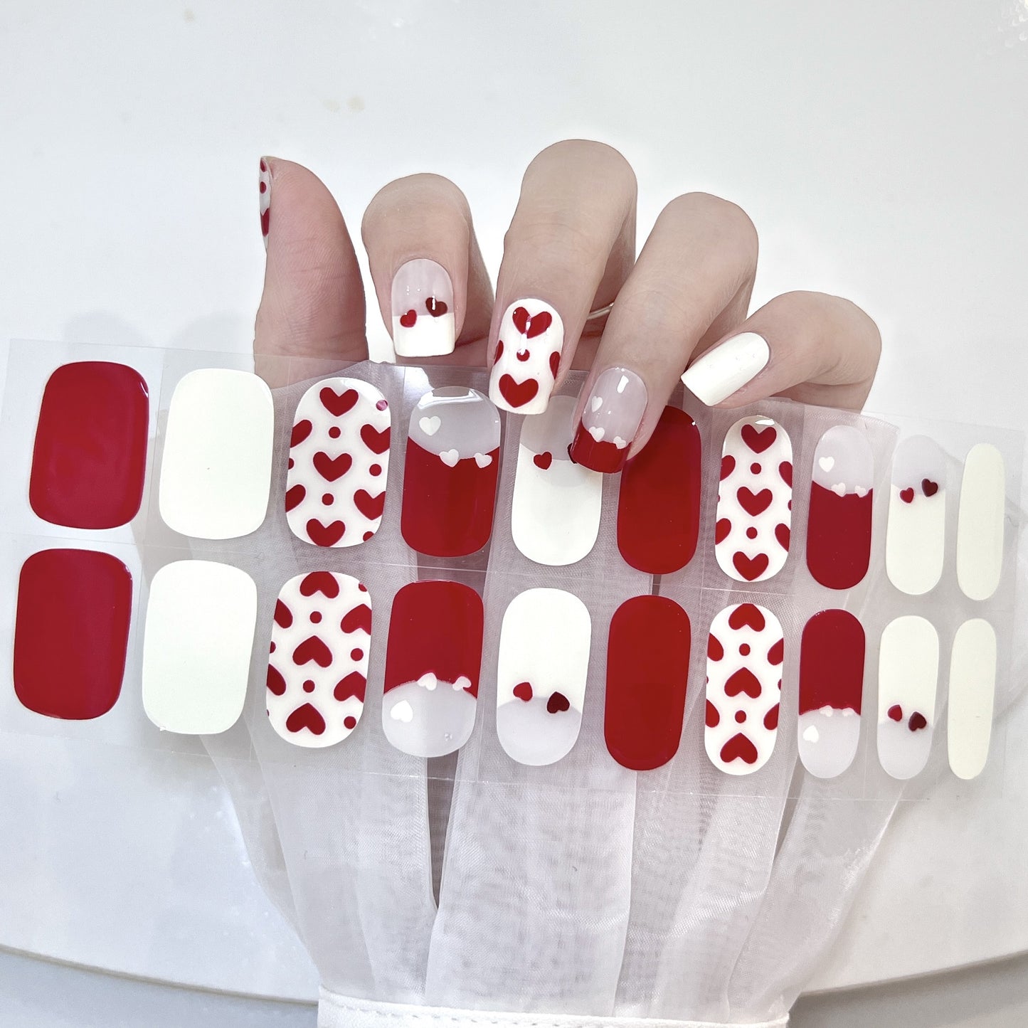 Semicured UV gel nail sticker kit