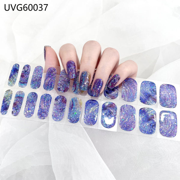 UV gel nail sticker semi-cured