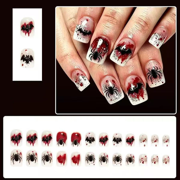 Halloween bloody gradual change bat spider blood drop