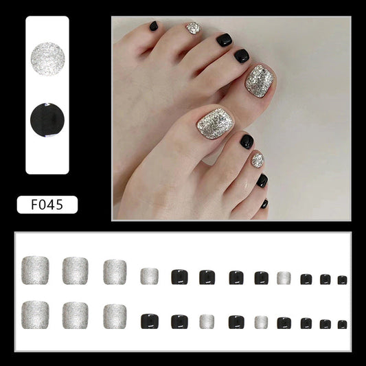 Diamond sparkle ins-style fake nails pedicure F045