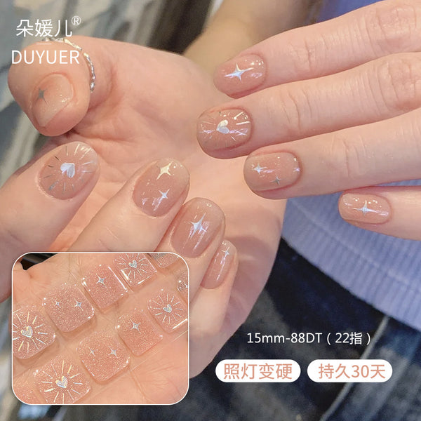 Semi-cured gel uv strips short nails