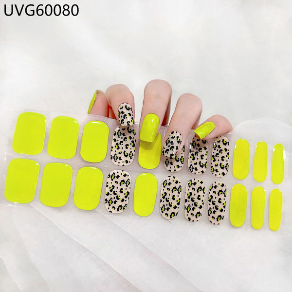 UV gel nail sticker semi-cured