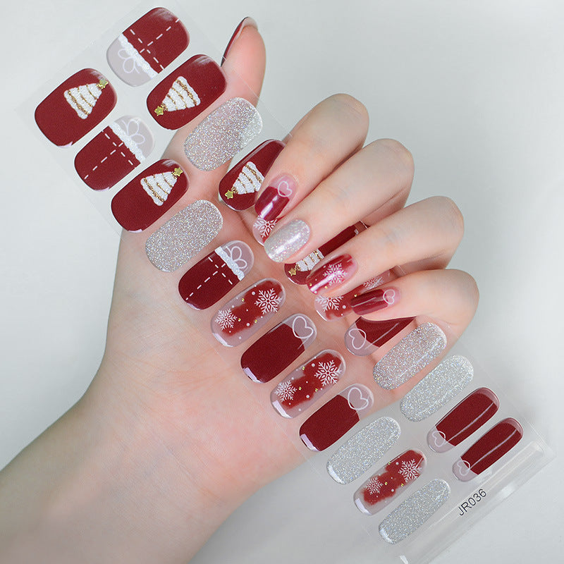 Semicured UV gel nail sticker kit