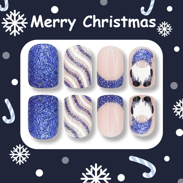 Santa blue glitter