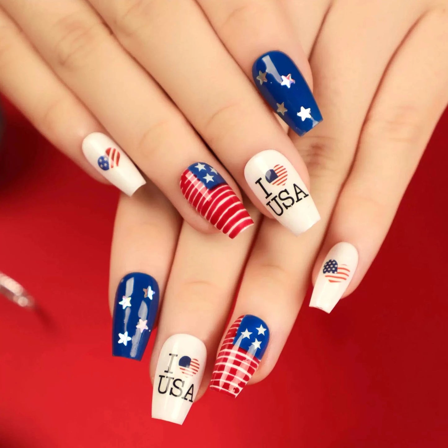 Independence day press on nail