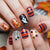 Colored Striped Pumpkin Head Spider Web