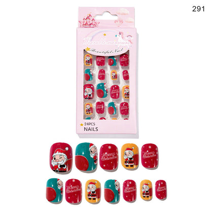 Mini press on nails for kids 24Pcs-12Size PNT-27