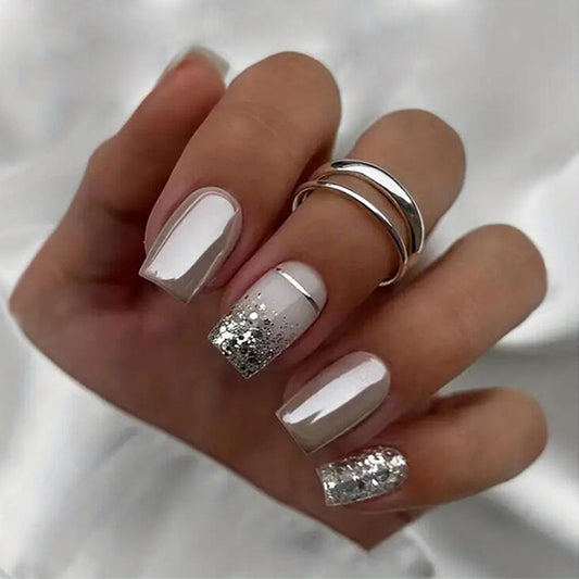 Elegant silver glitter