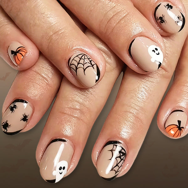 Bat manicure spider web spider halloween