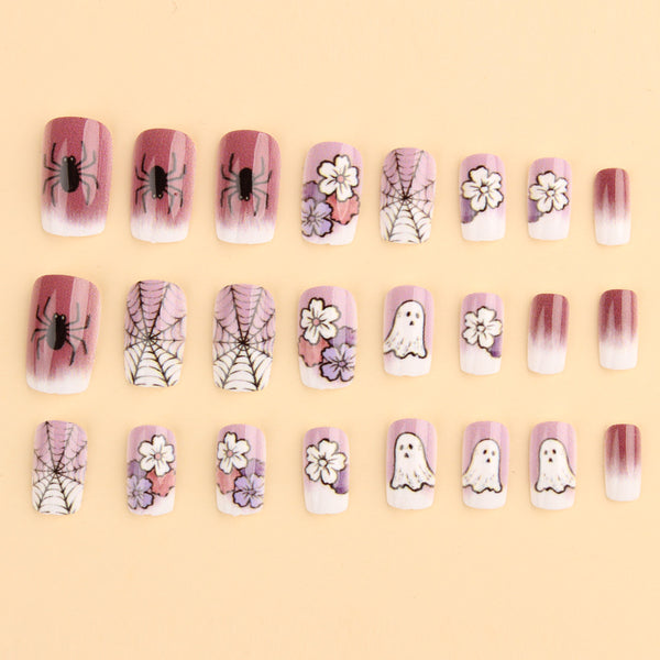 Halloween ombre ghost spider flower