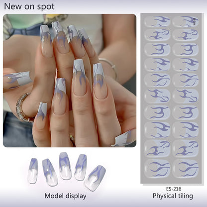 Semicured UV gel nail sticker kit