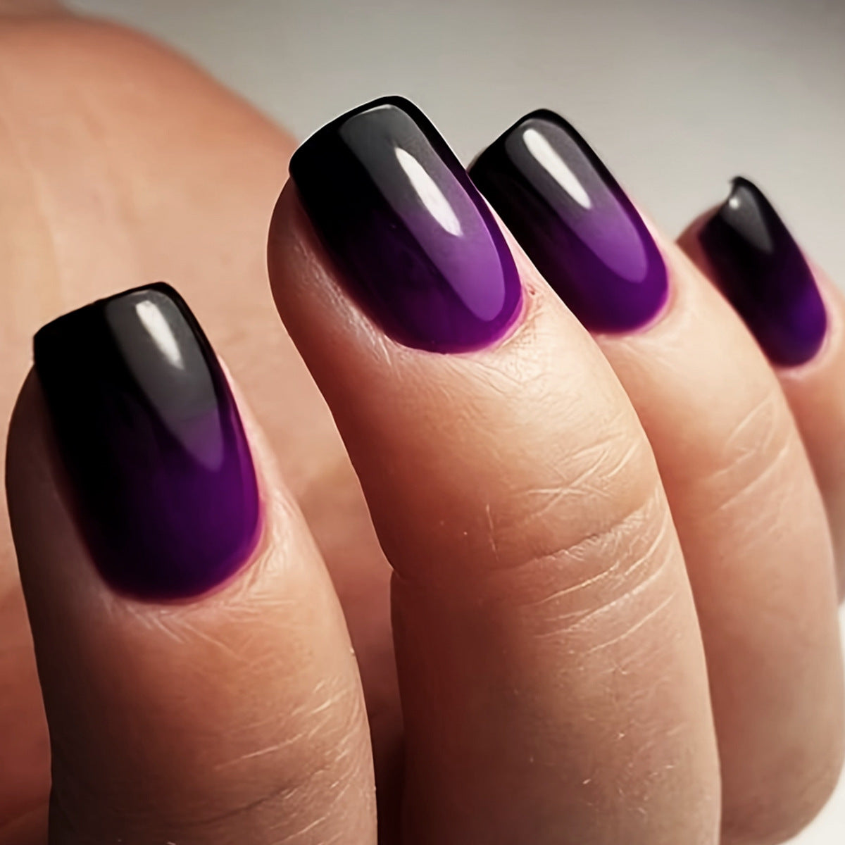 Black purple gradient nail patch