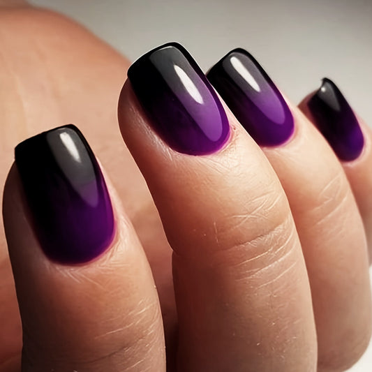 Black purple gradient nail patch