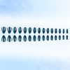 30 pieces of blue cat's eye