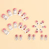Halloween manicure pink and white ombre ghost flower