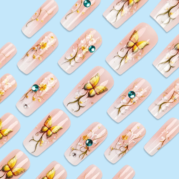 12 Sizes-24 Pcs Press On Nails CZ466-B7